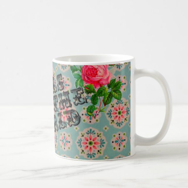 Feminist vintage wallpaper rose mug (Right)