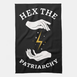 Feminist Witch - Hex The Patriarchy I Tea Towel