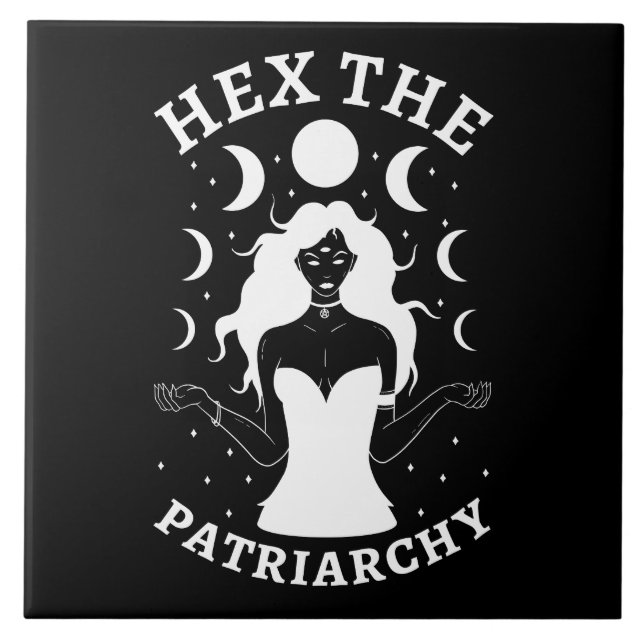 Feminist Witch - Hex The Patriarchy II Ceramic Tile (Front)