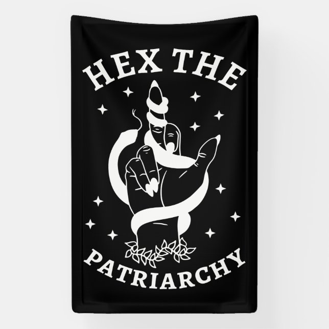 Feminist Witch - Hex The Patriarchy III Banner (Vertical)