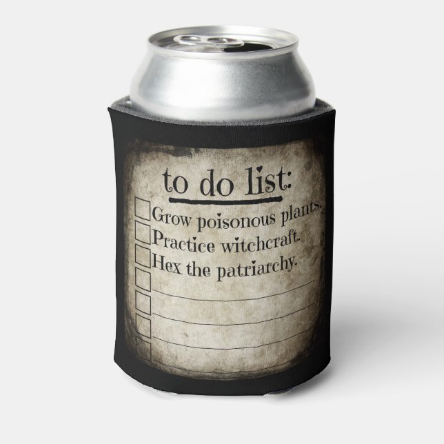 Feminist Witch To Do List Can Cooler (Can Back)