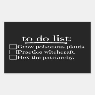 Feminist Witch To Do List Rectangular Sticker