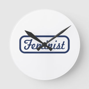 Feminist Woman Power Vintage T Shirt Tee Gift Round Clock