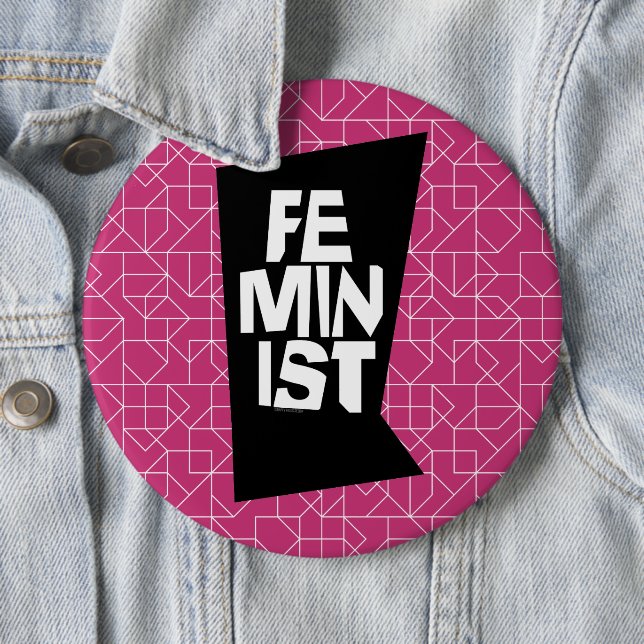 Feminist women female girl me too equal woman 6 cm round badge (In Situ)