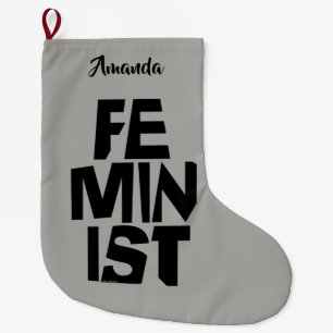 Feminist women female girl me too equal woman large christmas stocking