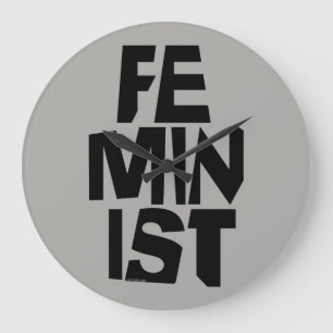 Feminist women female girl me too equal woman large clock