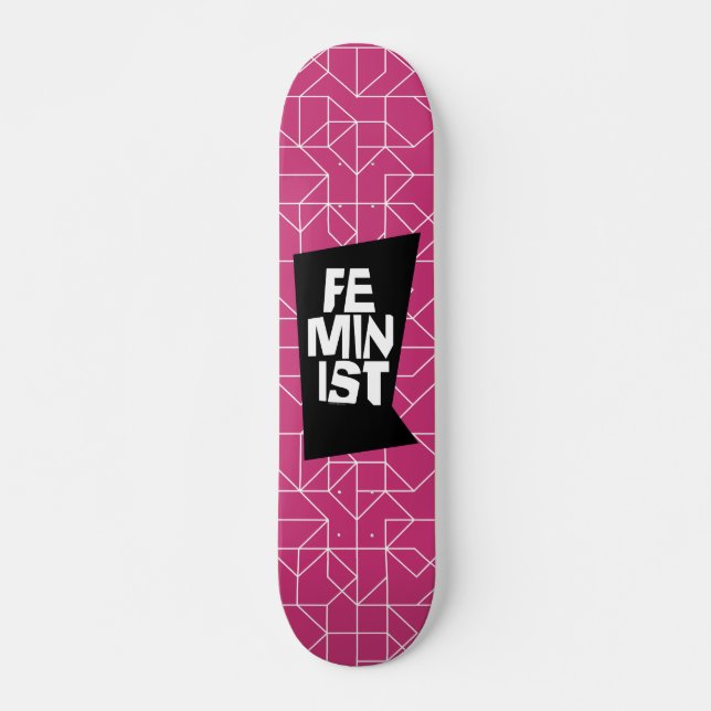 Feminist women female girl me too equal woman skateboard (Front)