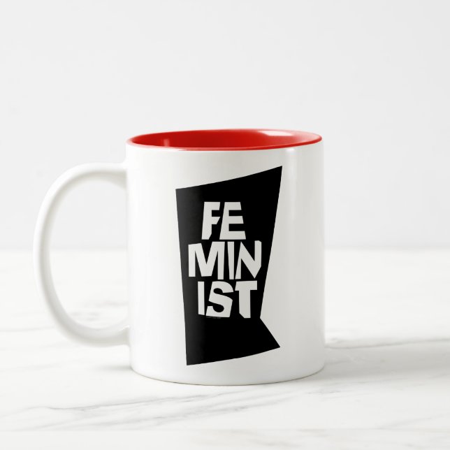 Feminist women female girl me too equal woman Two-Tone coffee mug (Left)