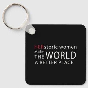 Feminist Women Historic Pun Quote Key Ring