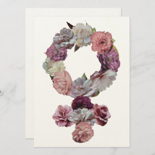 Feminist - Women's Venus Symbol with Flowers
