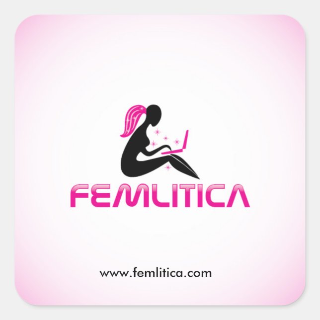 Femlitica square sticker (Front)