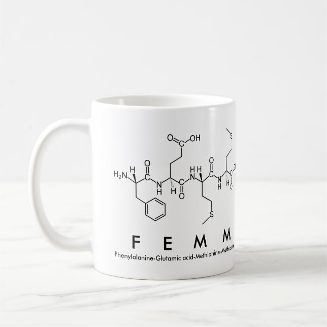 Femm peptide name mug (Left)