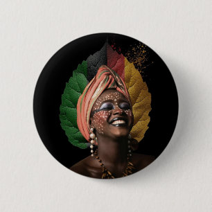 Femme africaine artistique 6 cm round badge