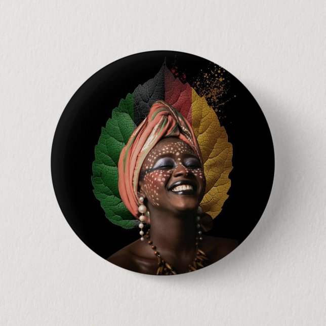 Femme africaine artistique 6 cm round badge (Front)