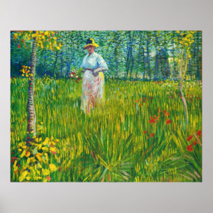 Femme dans un Jardin (van Gogh) Poster