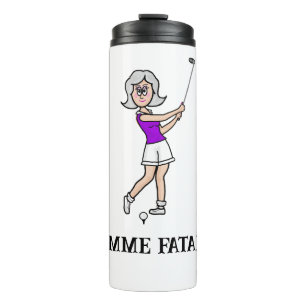 Femme Fatal Woman Golfer Thermal Tumbler