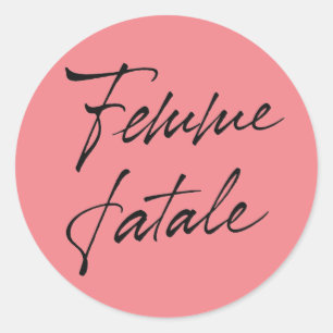 Femme Fatale Classic Round Sticker