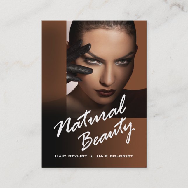 Femme Fatale Hair Stylist Colourist - caramel Business Card (Front)