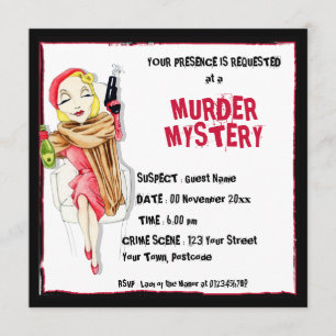 Femme Fatale Murder Mystery Invitation