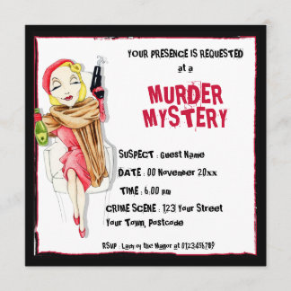 Femme Fatale Murder Mystery Invitation