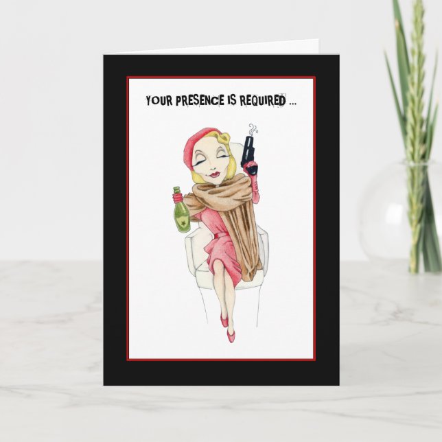 Femme Fatale Murder Mystery Invitation Card (Front)