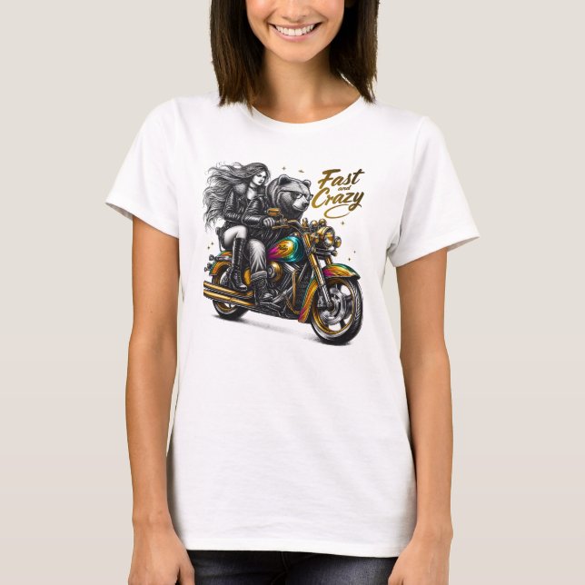 Femme Fatale on Two Wheels T-Shirt (Front)