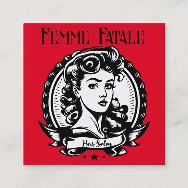 Femme Fatale Personalise Square Business Card (Front)