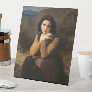 Femme Mignonne of Young Woman by Bouguereau  Pedestal Sign