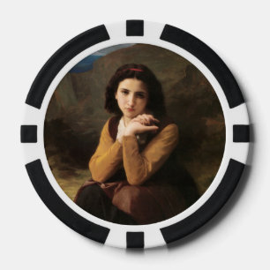 Femme Mignonne of Young Woman by Bouguereau  Poker Chips