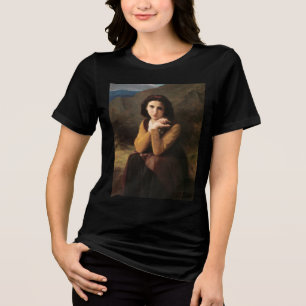 Femme Mignonne of Young Woman by Bouguereau Tri-Blend Shirt