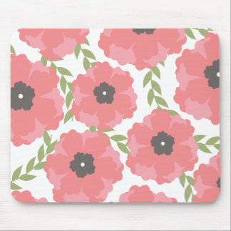 Femme Pink Floral Pattern Mouse Pad