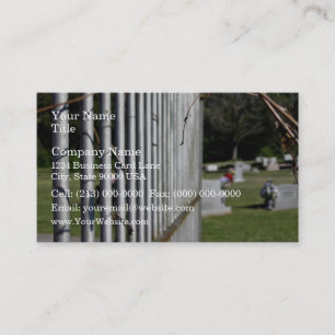Fence at a cemetery business card