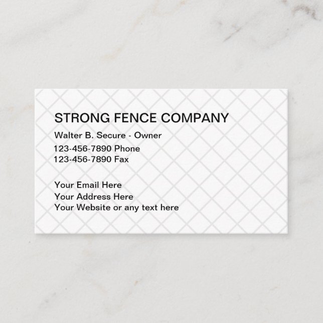 Fence Company Business Cards (Front)