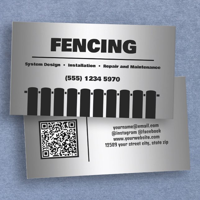 Fence Custom QR Business Card (Fence Custom QR Business Cards)