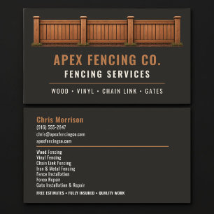 Fence Fencing Professional Services Business Card