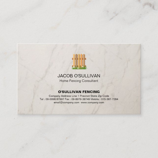 Fence Fencing Security Business Card (Front)