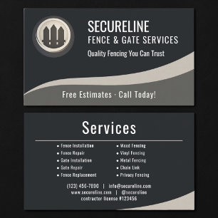 Fence & Gate Services Business Card
