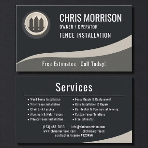 Fence Installation Professional Business Card