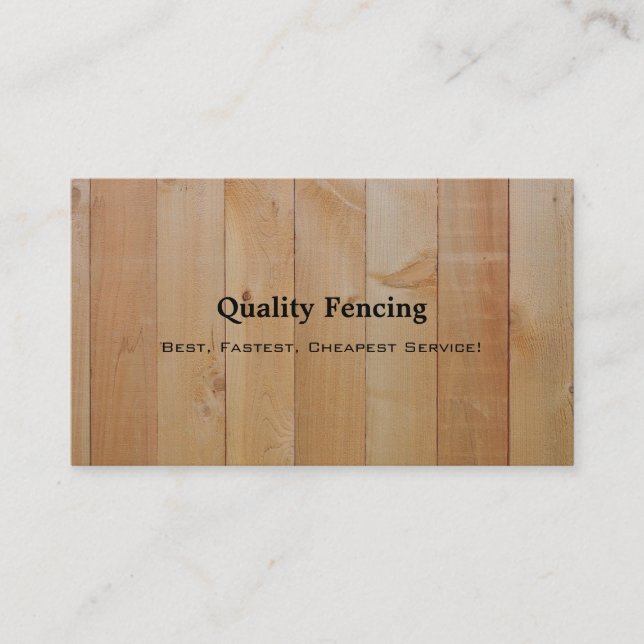 Fence Photo Business Card (Front)