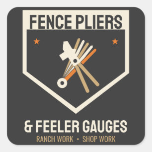 Fence Pliers and Feeler Gauges, Rancher Mechanic B Square Sticker