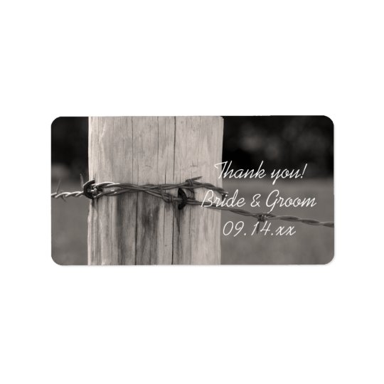 Fence Post Country Wedding Thank You Favour Tags Address Label