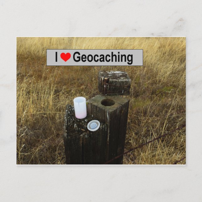 Fence Post Hide: Geocaching Postcard (Front)