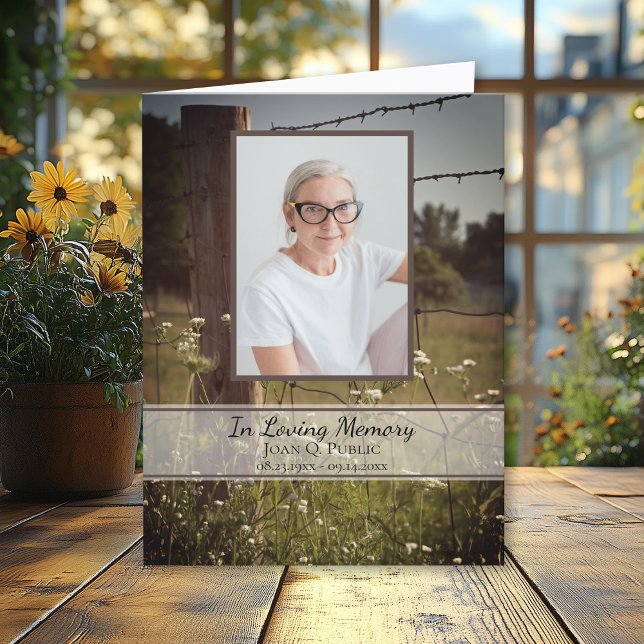 Fence Post Wildflowers Funeral Memorial Sympathy Thank You Card (Creator Uploaded)