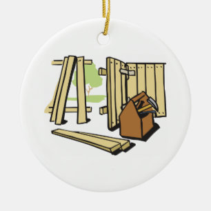 FENCE REPAIR CERAMIC TREE DECORATION