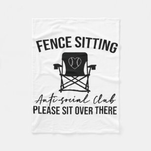 Fence Sitting Anti Social Club Please Sit Softll S Fleece Blanket