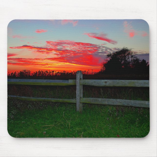 Fenced in Sunset Mousepad (Front)