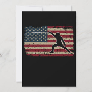 Fencer American Flag I Proud Fencing Gift Holiday Card