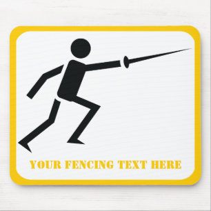 Fencer black silhouette fencing custom mouse pad