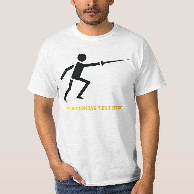 Fencer black silhouette fencing custom T-Shirt (Front)