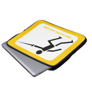 Fencer black silhouette with sword fencing custom laptop sleeve